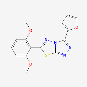 molecular formula C15H12N4O3S B10872197 6-(2,6-Dimethoxyphenyl)-3-(furan-2-yl)-[1,2,4]triazolo[3,4-b][1,3,4]thiadiazole 