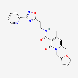 4,6-dimethyl-2-oxo-N-{2-[3-(pyridin-2-yl)-1,2,4-oxadiazol-5-yl]ethyl}-1-(tetrahydrofuran-2-ylmethyl)-1,2-dihydropyridine-3-carboxamide