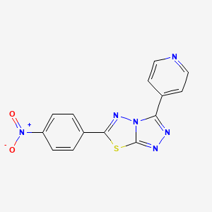 molecular formula C14H8N6O2S B10872216 6-(4-Nitrophenyl)-3-(pyridin-4-yl)[1,2,4]triazolo[3,4-b][1,3,4]thiadiazole 