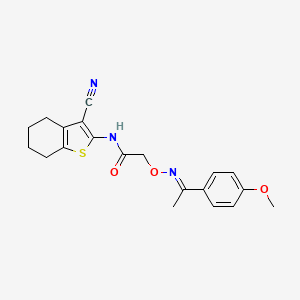 N-(3-cyano-4,5,6,7-tetrahydro-1-benzothiophen-2-yl)-2-({[(1E)-1-(4-methoxyphenyl)ethylidene]amino}oxy)acetamide