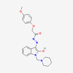 2-(4-methoxyphenoxy)-N'-[(3Z)-2-oxo-1-(piperidin-1-ylmethyl)-1,2-dihydro-3H-indol-3-ylidene]acetohydrazide