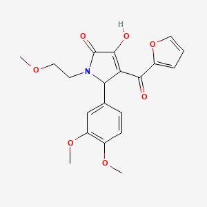 molecular formula C20H21NO7 B10872252 5-(3,4-dimethoxyphenyl)-4-(furan-2-ylcarbonyl)-3-hydroxy-1-(2-methoxyethyl)-1,5-dihydro-2H-pyrrol-2-one 