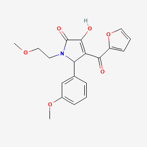 molecular formula C19H19NO6 B10872256 (4E)-4-[furan-2-yl(hydroxy)methylidene]-1-(2-methoxyethyl)-5-(3-methoxyphenyl)pyrrolidine-2,3-dione 