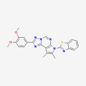 2-[2-(3,4-Dimethoxyphenyl)-8,9-dimethyl-7H-pyrrolo[3,2-E][1,2,4]triazolo[1,5-C]pyrimidin-7-YL]-1,3-benzothiazole