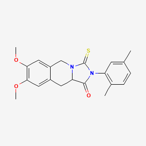 molecular formula C21H22N2O3S B10872275 2-(2,5-dimethylphenyl)-7,8-dimethoxy-3-thioxo-2,3,10,10a-tetrahydroimidazo[1,5-b]isoquinolin-1(5H)-one 