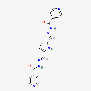 molecular formula C18H15N7O2 B10872277 N',N''-[1H-pyrrole-2,5-diyldi(E)methylylidene]dipyridine-4-carbohydrazide 