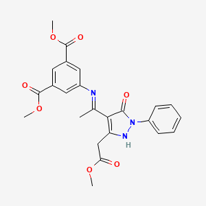 dimethyl 5-({(1Z)-1-[3-(2-methoxy-2-oxoethyl)-5-oxo-1-phenyl-1,5-dihydro-4H-pyrazol-4-ylidene]ethyl}amino)benzene-1,3-dicarboxylate