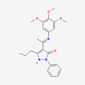 (4Z)-2-phenyl-5-propyl-4-{1-[(3,4,5-trimethoxyphenyl)amino]ethylidene}-2,4-dihydro-3H-pyrazol-3-one