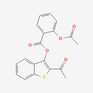 molecular formula C19H14O5S B10872290 2-Acetyl-1-benzothiophen-3-yl 2-(acetyloxy)benzoate 