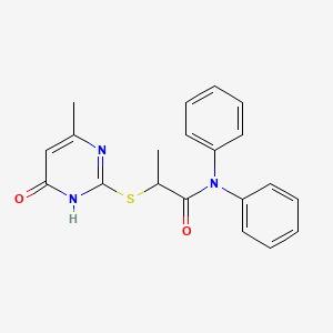 molecular formula C20H19N3O2S B10872299 2-[(4-methyl-6-oxo-1,6-dihydropyrimidin-2-yl)sulfanyl]-N,N-diphenylpropanamide 