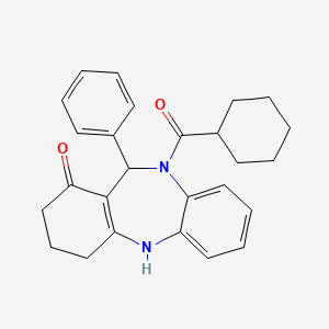 10-(cyclohexylcarbonyl)-11-phenyl-2,3,4,5,10,11-hexahydro-1H-dibenzo[b,e][1,4]diazepin-1-one