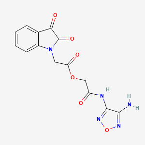 molecular formula C14H11N5O6 B10872330 2-[(4-amino-1,2,5-oxadiazol-3-yl)amino]-2-oxoethyl (2,3-dioxo-2,3-dihydro-1H-indol-1-yl)acetate 