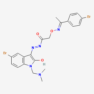 N'-{(3Z)-5-bromo-1-[(dimethylamino)methyl]-2-oxo-1,2-dihydro-3H-indol-3-ylidene}-2-({[(1E)-1-(4-bromophenyl)ethylidene]amino}oxy)acetohydrazide