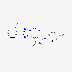 molecular formula C22H19N5O2 B10872401 2-[7-(4-methoxyphenyl)-8,9-dimethyl-7H-pyrrolo[3,2-e][1,2,4]triazolo[1,5-c]pyrimidin-2-yl]phenol 