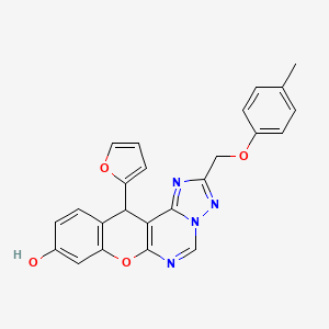 12-(2-Furyl)-2-[(4-methylphenoxy)methyl]-12H-chromeno[3,2-E][1,2,4]triazolo[1,5-C]pyrimidin-9-OL