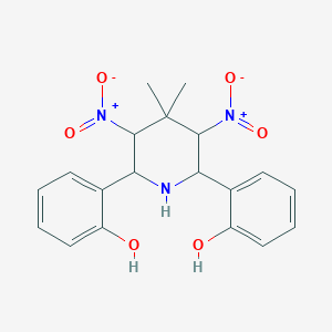 molecular formula C19H21N3O6 B10872446 2,2'-(4,4-Dimethyl-3,5-dinitropiperidine-2,6-diyl)diphenol 