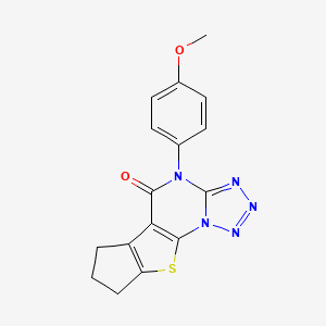 molecular formula C16H13N5O2S B10872458 4-(4-methoxyphenyl)-7,8-dihydro-6H-cyclopenta[4,5]thieno[3,2-e]tetrazolo[1,5-a]pyrimidin-5(4H)-one 