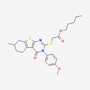 Pentyl {[3-(4-methoxyphenyl)-7-methyl-4-oxo-3,4,5,6,7,8-hexahydro[1]benzothieno[2,3-d]pyrimidin-2-yl]sulfanyl}acetate