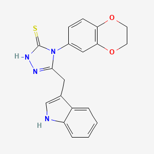 4-(2,3-dihydro-1,4-benzodioxin-6-yl)-5-(1H-indol-3-ylmethyl)-4H-1,2,4-triazole-3-thiol