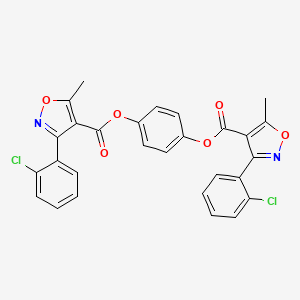 molecular formula C28H18Cl2N2O6 B10872471 Benzene-1,4-diyl bis[3-(2-chlorophenyl)-5-methyl-1,2-oxazole-4-carboxylate] 