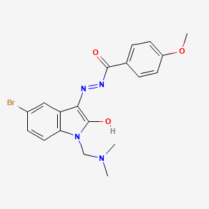 N-[[5-Bromo-1-(dimethylaminomethyl)-2-oxo-indol-3-ylidene]amino]-4-methoxy-benzamide