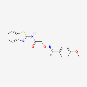 molecular formula C17H15N3O3S B10872498 N-(1,3-benzothiazol-2-yl)-2-({[(E)-(4-methoxyphenyl)methylidene]amino}oxy)acetamide 