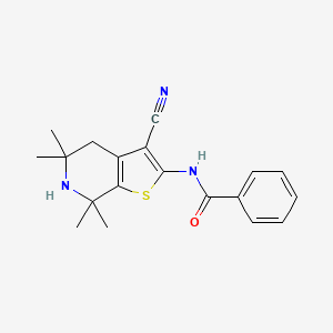 N-(3-cyano-5,5,7,7-tetramethyl-4,5,6,7-tetrahydrothieno[2,3-c]pyridin-2-yl)benzamide