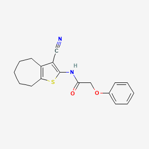 molecular formula C18H18N2O2S B10872509 N-(3-cyano-5,6,7,8-tetrahydro-4H-cyclohepta[b]thiophen-2-yl)-2-phenoxyacetamide 