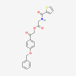 molecular formula C22H19NO5S B10872520 2-[4-(benzyloxy)phenyl]-2-oxoethyl N-(thiophen-2-ylcarbonyl)glycinate 