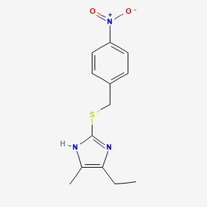 molecular formula C13H15N3O2S B10872558 5-ethyl-4-methyl-2-[(4-nitrobenzyl)sulfanyl]-1H-imidazole 