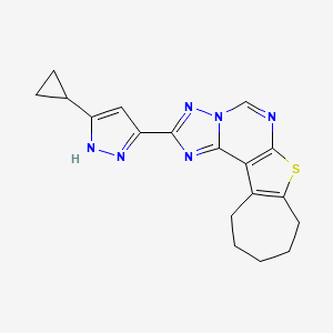 2-(5-cyclopropyl-1H-pyrazol-3-yl)-9,10,11,12-tetrahydro-8H-cyclohepta[4,5]thieno[3,2-e][1,2,4]triazolo[1,5-c]pyrimidine