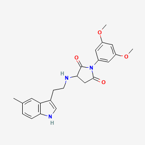 molecular formula C23H25N3O4 B10872586 1-(3,5-dimethoxyphenyl)-3-{[2-(5-methyl-1H-indol-3-yl)ethyl]amino}pyrrolidine-2,5-dione 