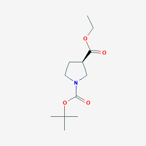molecular formula C12H21NO4 B108726 Ethyl (R)-1-Boc-3-pyrrolidinecarboxylate CAS No. 1314419-65-2