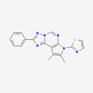 molecular formula C18H14N6S B10872604 2-(8,9-Dimethyl-2-phenyl-7H-pyrrolo[3,2-E][1,2,4]triazolo[1,5-C]pyrimidin-7-YL)-1,3-thiazole 