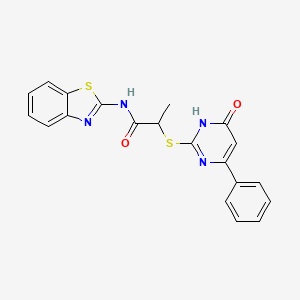 N-(1,3-benzothiazol-2-yl)-2-[(6-oxo-4-phenyl-1,6-dihydropyrimidin-2-yl)sulfanyl]propanamide