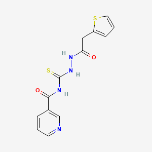 N-{[2-(thiophen-2-ylacetyl)hydrazinyl]carbonothioyl}pyridine-3-carboxamide