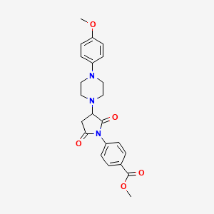 molecular formula C23H25N3O5 B10872652 Methyl 4-{3-[4-(4-methoxyphenyl)piperazin-1-yl]-2,5-dioxopyrrolidin-1-yl}benzoate 