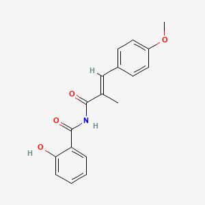 molecular formula C18H17NO4 B10872658 2-hydroxy-N-[(2E)-3-(4-methoxyphenyl)-2-methylprop-2-enoyl]benzamide 