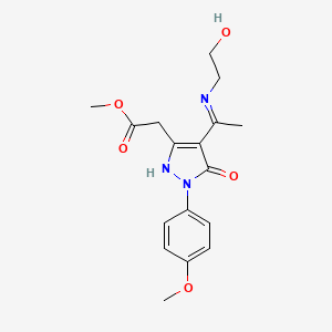 methyl [(4Z)-4-{1-[(2-hydroxyethyl)amino]ethylidene}-1-(4-methoxyphenyl)-5-oxo-4,5-dihydro-1H-pyrazol-3-yl]acetate