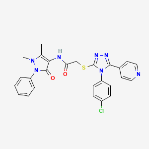 2-{[4-(4-chlorophenyl)-5-(pyridin-4-yl)-4H-1,2,4-triazol-3-yl]sulfanyl}-N-(1,5-dimethyl-3-oxo-2-phenyl-2,3-dihydro-1H-pyrazol-4-yl)acetamide