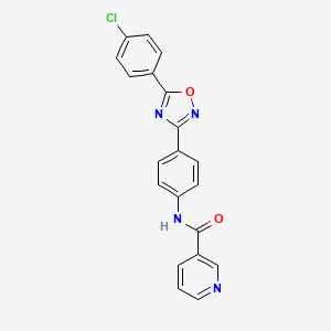 N-{4-[5-(4-chlorophenyl)-1,2,4-oxadiazol-3-yl]phenyl}pyridine-3-carboxamide