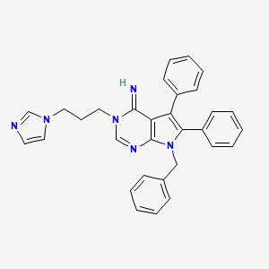 7-benzyl-3-[3-(1H-imidazol-1-yl)propyl]-5,6-diphenyl-3,7-dihydro-4H-pyrrolo[2,3-d]pyrimidin-4-imine