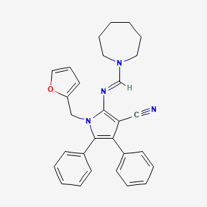 2-{[(E)-azepan-1-ylmethylidene]amino}-1-(furan-2-ylmethyl)-4,5-diphenyl-1H-pyrrole-3-carbonitrile