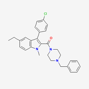 molecular formula C29H30ClN3O B10872696 (4-benzylpiperazin-1-yl)[3-(4-chlorophenyl)-5-ethyl-1-methyl-1H-indol-2-yl]methanone 