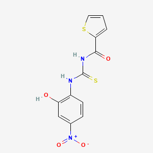 molecular formula C12H9N3O4S2 B10872701 N-[(2-hydroxy-4-nitrophenyl)carbamothioyl]thiophene-2-carboxamide 