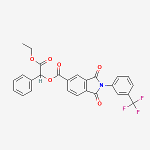 molecular formula C26H18F3NO6 B10872709 2-ethoxy-2-oxo-1-phenylethyl 1,3-dioxo-2-[3-(trifluoromethyl)phenyl]-2,3-dihydro-1H-isoindole-5-carboxylate 