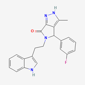 molecular formula C22H19FN4O B10872714 4-(3-fluorophenyl)-5-[2-(1H-indol-3-yl)ethyl]-3-methyl-4,5-dihydropyrrolo[3,4-c]pyrazol-6(2H)-one 