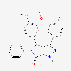 molecular formula C26H23N3O3 B10872721 4-(3,4-dimethoxyphenyl)-3-(4-methylphenyl)-5-phenyl-4,5-dihydropyrrolo[3,4-c]pyrazol-6(1H)-one 