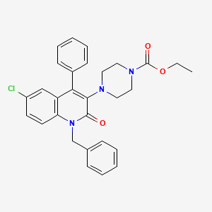 Ethyl 4-(1-benzyl-6-chloro-2-oxo-4-phenyl-1,2-dihydroquinolin-3-yl)piperazine-1-carboxylate