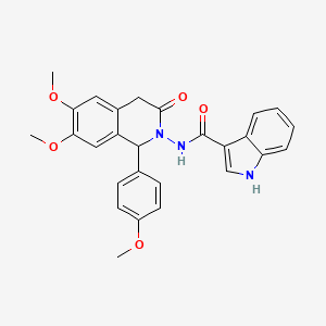 N-[6,7-dimethoxy-1-(4-methoxyphenyl)-3-oxo-1,4-dihydroisoquinolin-2-yl]-1H-indole-3-carboxamide